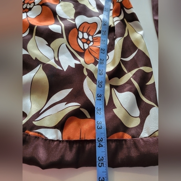 Vntg Heart Soul 90's Floral Print Satin Dress  Small Brown - Picture 11 of 14